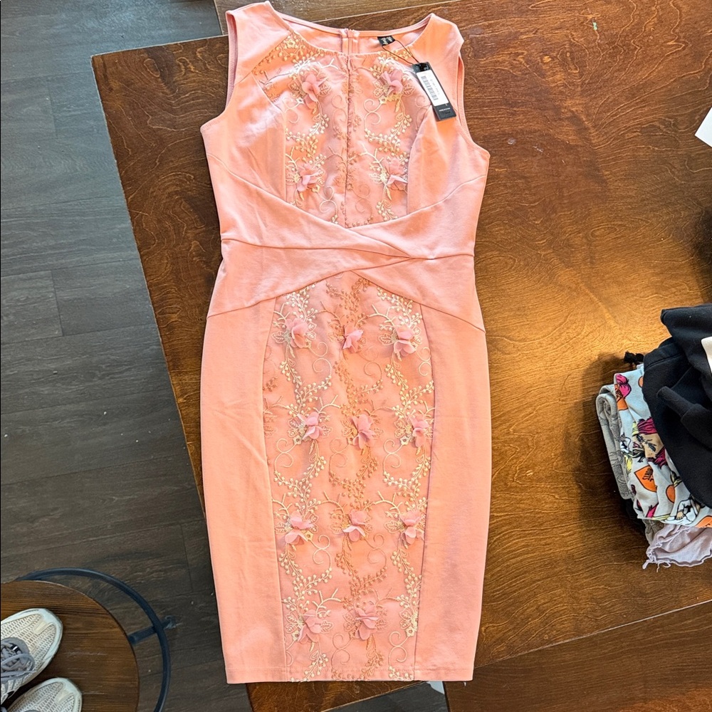 Elegant Pink Embroidered Dress